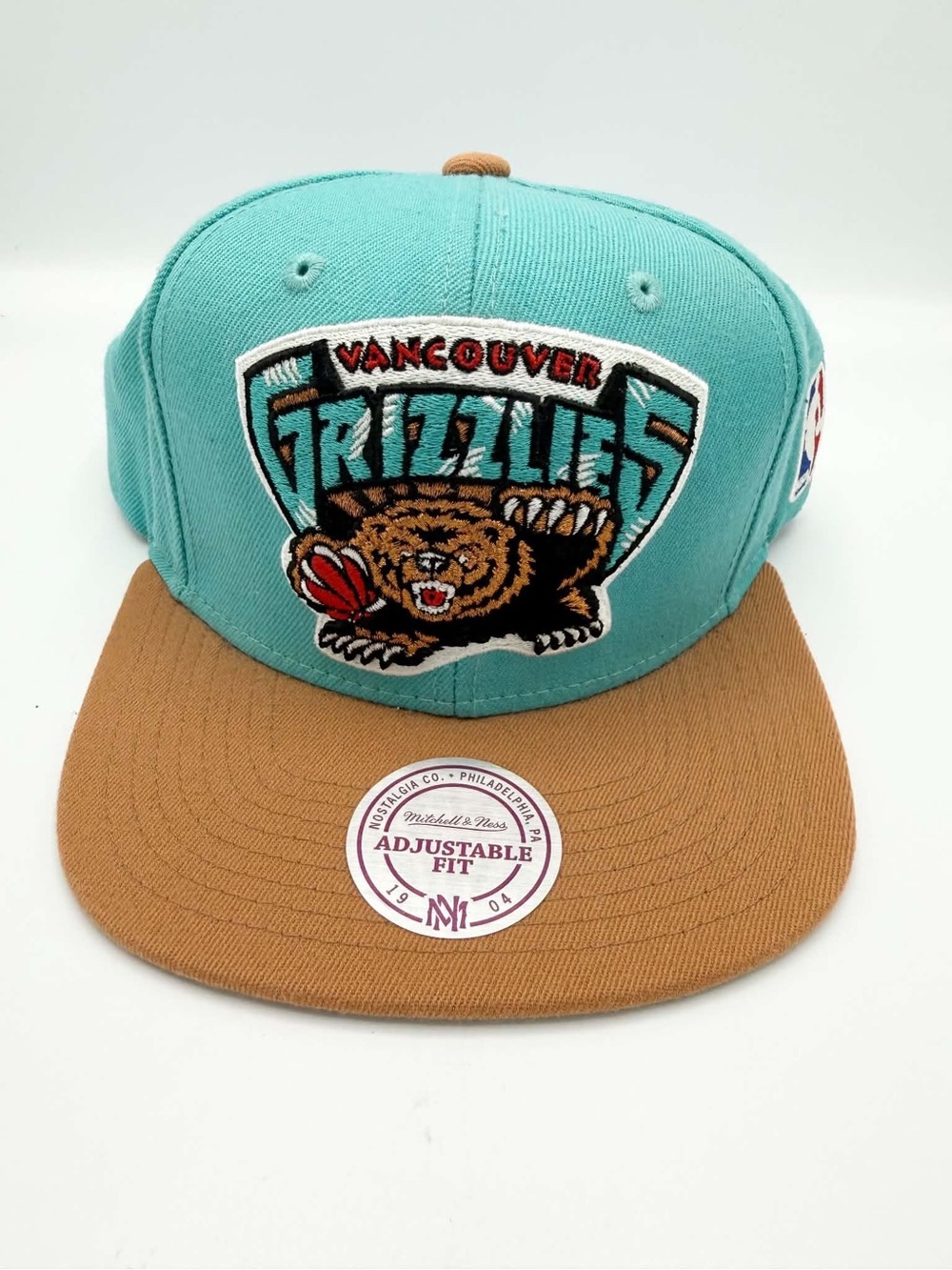 Vancouver Grizzlies Mitchell & Ness 2TONE VINTAGE Snapback Hat- Teal/Brown